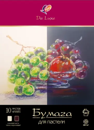 Бумага для пастели Люкс, А3, 10 листов, 2 цвета Бумага для пастели Люкс, А3, 10 листов, 2 цвета обложка книги