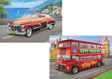 Комплект пазлов Автобус, Кабриолет обложка книги