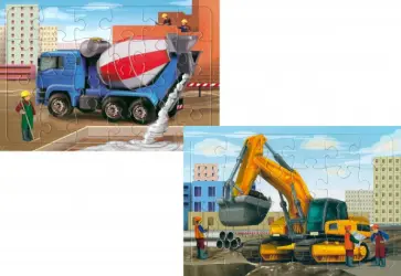 Комплект пазлов Бетономешалка, Экскаватор обложка книги