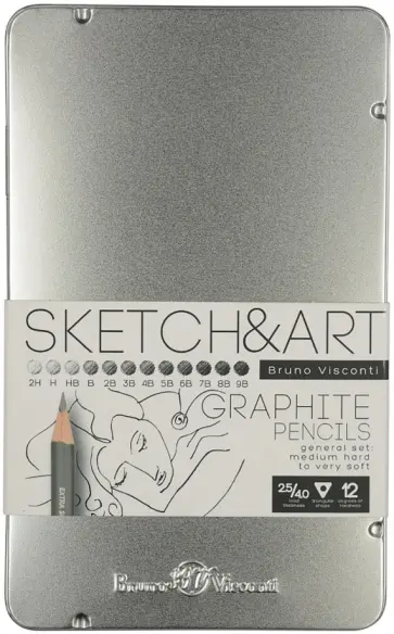 Набор чернографитовых карандашей GraphixPro, 12 штук обложка книги