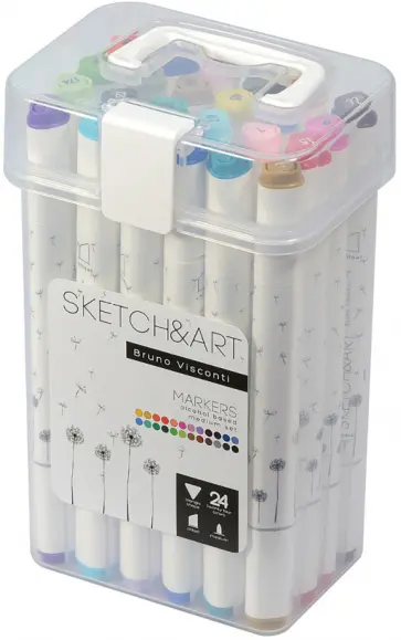 Набор двусторонних скетч-маркеров Sketch&Art, 24 цвета обложка книги