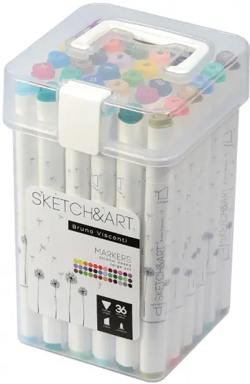 Набор двусторонних скетч-маркеров Sketch&Art, 36 цветов обложка книги