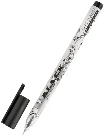 Ручка гелевая Sketch&Art UniWrite. Black, черная обложка книги