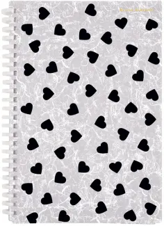 Тетрадь Black&White. Сердечки, 60 листов, клетка обложка книги