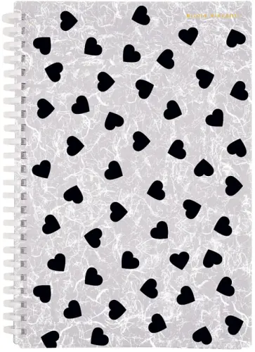 Тетрадь Black&White. Сердечки, 60 листов, клетка обложка книги