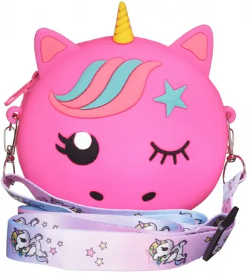 Сумочка для девочки Единорог, фуксия обложка книги