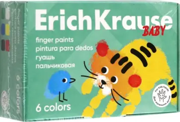 Гуашь пальчиковая Baby с Алоэ Вера, 6 цветов обложка книги