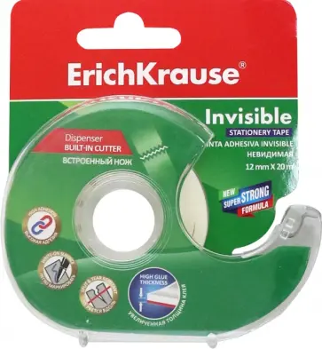 Лента клейкая прозрачная, 12 мм, в диспенсере обложка книги