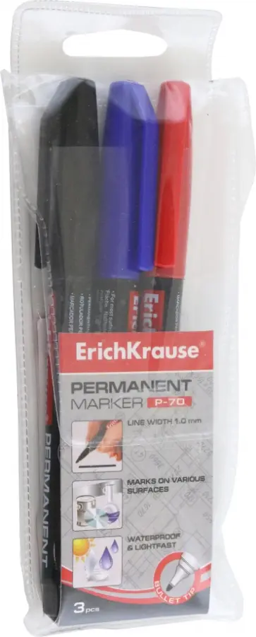 Набор перманентных маркеров P-70, 3 цвета обложка книги