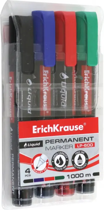 Набор перманентных маркеров Liquid LP-600, 4 цвета обложка книги