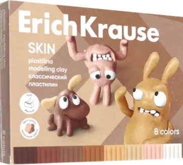 Пластилин Jolly Friends Skin, 8 цветов, со стеком обложка книги