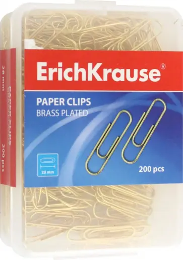 Скрепки металлические омедненные, 28 мм, 200 штук Скрепки металлические омедненные, 28 мм, 200 штук обложка книги