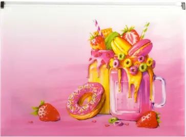 Папка для документов пластиковая Милкшейки, А4 обложка книги