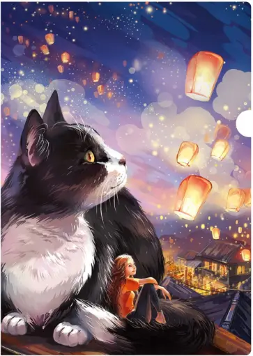 Папка-уголок для документов пластиковая Кот, А4 обложка книги