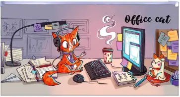 Папка для документов пластиковая Кот в офисе обложка книги