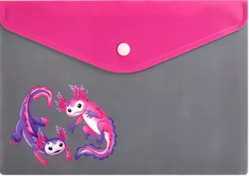 Папка для документов пластиковая Парочка Аксолотлей, А5 обложка книги