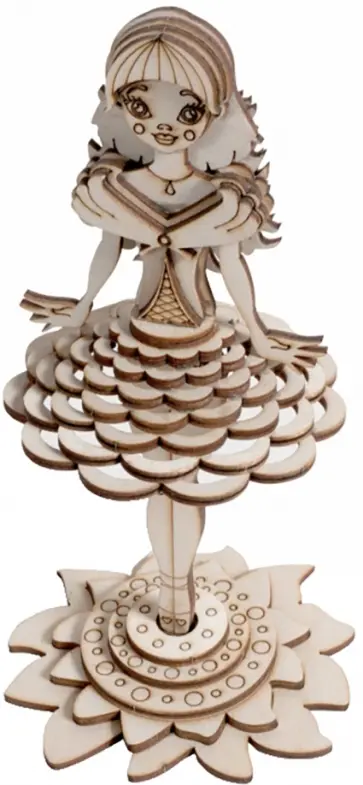 Конструктор 3D деревянный подвижный Дюймовочка обложка книги