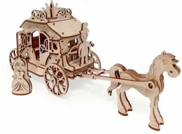 Конструктор 3D деревянный подвижный Карета обложка книги
