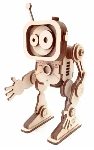 Конструктор 3D деревянный подвижный Робот Флеш обложка книги