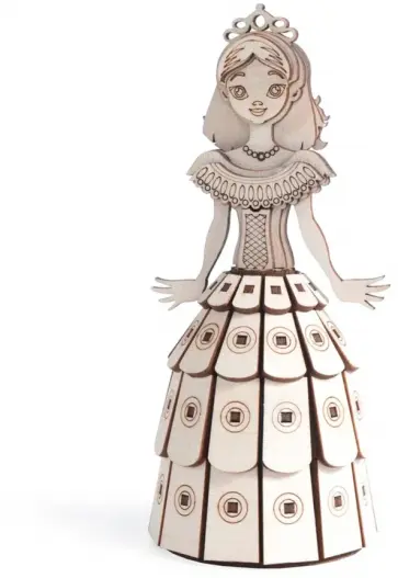 Конструктор 3D деревянный подвижный Принцесса обложка книги