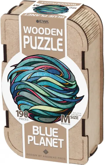 Деревянный, фигурный пазл Голубая планета M Деревянный, фигурный пазл Голубая планета M обложка книги