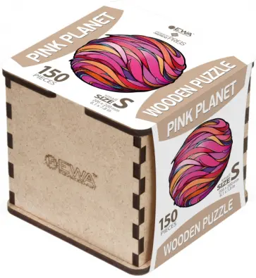 Деревянный фигурный пазл Розовая планета S Деревянный фигурный пазл Розовая планета S обложка книги