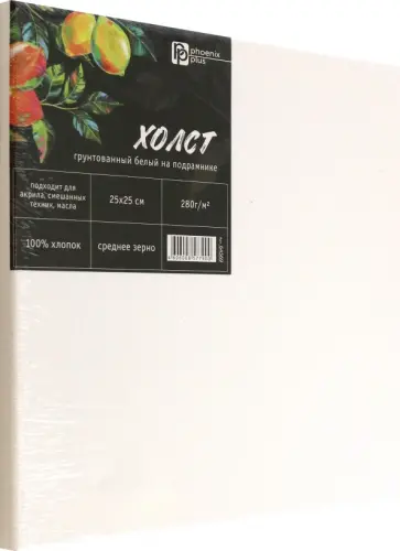 Холст художественный на подрамнике Лимоны, 25х25, белый обложка книги