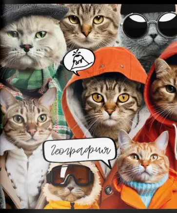 Тетрадь предметная Кошачий мир. География, А5, 48 листов, клетка обложка книги