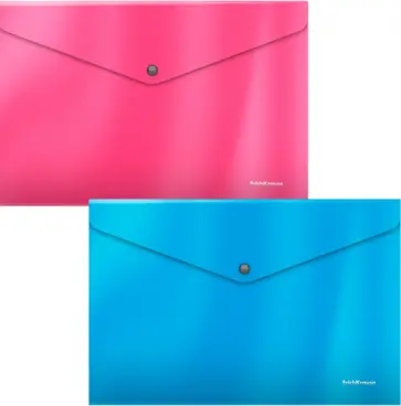 Набор из 4 папок-конвертов пластиковых Glossy Bubble Gum, арома, A4, непрозрачный, ассорти обложка книги