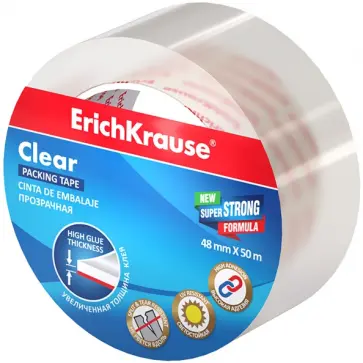 Клейкая лента упаковочная Clear, прозрачная, 48 мм х 50 м обложка книги