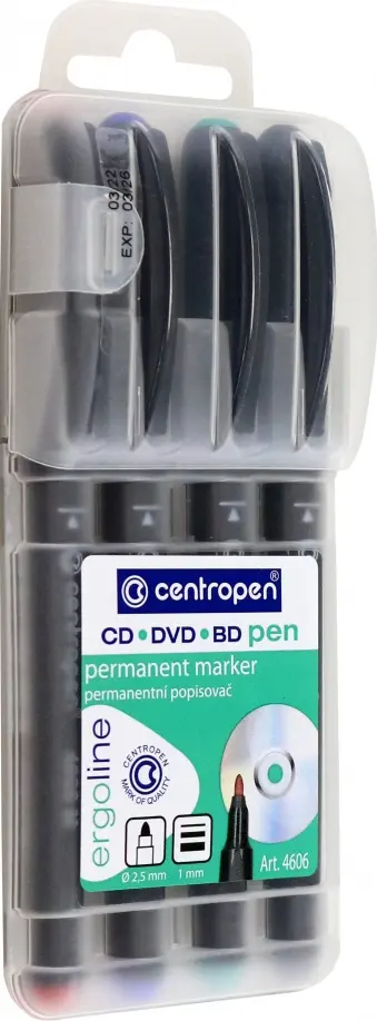 Набор маркеров для CD/DVD, круглый, 4 цвета Набор маркеров для CD/DVD, круглый, 4 цвета обложка книги