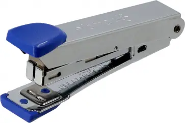Степлер №10, 15 листов, с антистеплером, металлический, синий обложка книги