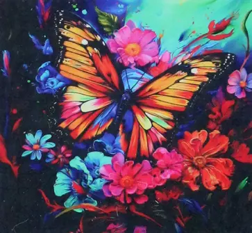 Алмазная мозаика Яркая бабочка, с подрамником обложка книги