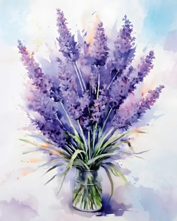 Алмазная мозаика Букет лаванды, с подрамником обложка книги