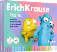 Пластилин классический Jolly Friends Pastel, 8 цветов, со стеком обложка книги