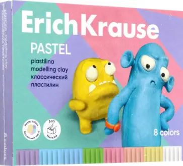 Пластилин классический Jolly Friends Pastel, 8 цветов, со стеком Пластилин классический Jolly Friends Pastel, 8 цветов, со стеком обложка книги