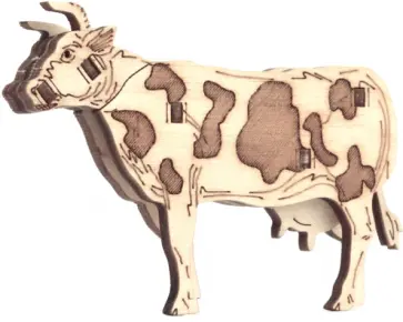 Деревянный конструктор 3D, антистресс Корова Дора обложка книги