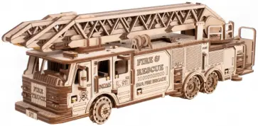 Сборная модель деревянная 3D Пожарная машина с лестницей Сборная модель деревянная 3D Пожарная машина с лестницей обложка книги