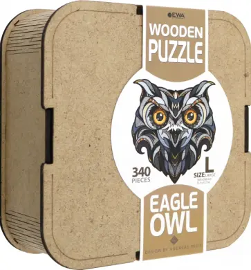 Деревянный, фигурный пазл Филин L Деревянный, фигурный пазл Филин L обложка книги