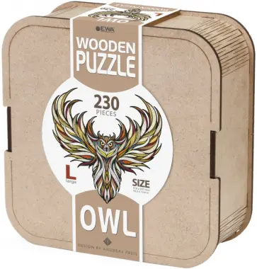 Пазл деревянный  фигурный Мудрая Сова, L Пазл деревянный  фигурный Мудрая Сова, L обложка книги