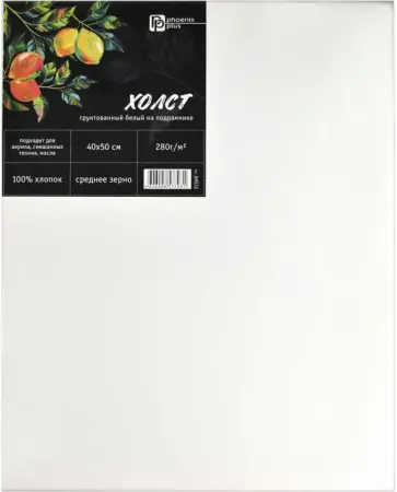 Холст художественный на подрамнике Лимоны, 40х50 см, белый обложка книги