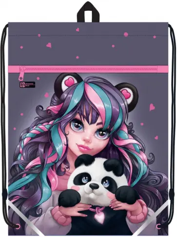 Мешок для сменной обуви Девушка с пандой обложка книги