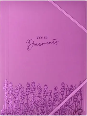 Папка для документов картонная Лаванда, А4+ обложка книги