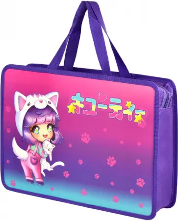 Папка для школьных тетрадей пластиковая Чиби, А4 обложка книги