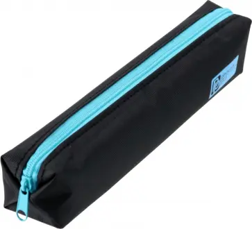 Пенал школьный, чёрный с голубым обложка книги