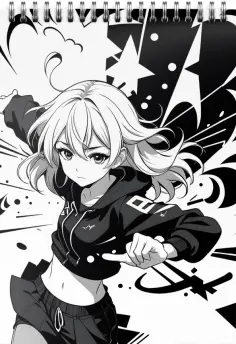 Блокнот Диахромный аниме, А6, 40 листов, клетка, в ассортименте обложка книги