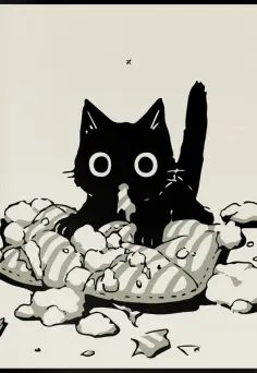 Тетрадь Naughty Cat, A4, 80 листов, клетка, в ассортименте обложка книги