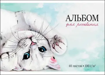 Альбом для рисования Котик, 40 листов обложка книги