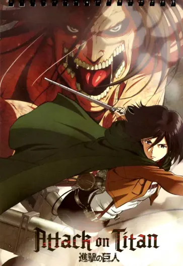 Творческий блокнот cо стикерами Атака Титанов. Столкновение с титаном, А5 обложка книги