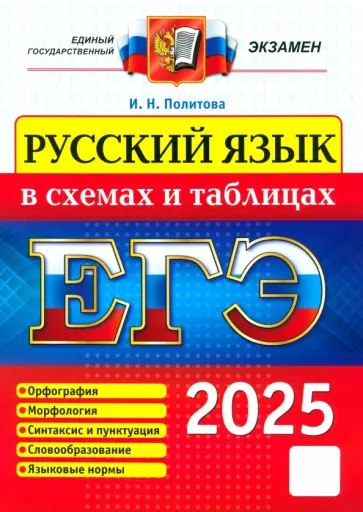 Ирина Политова - ЕГЭ 2025. Русский язык в схемах и таблицах Ирина Политова - ЕГЭ 2025. Русский язык в схемах и таблицах обложка книги